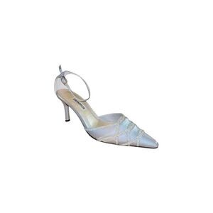 Caparros Pale Silver Aurora - Strappy Pointed Toe Heels Womens Sz 10 - READ DESC